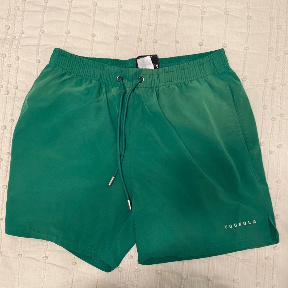 YoungLA Teal Drawstring Shorts